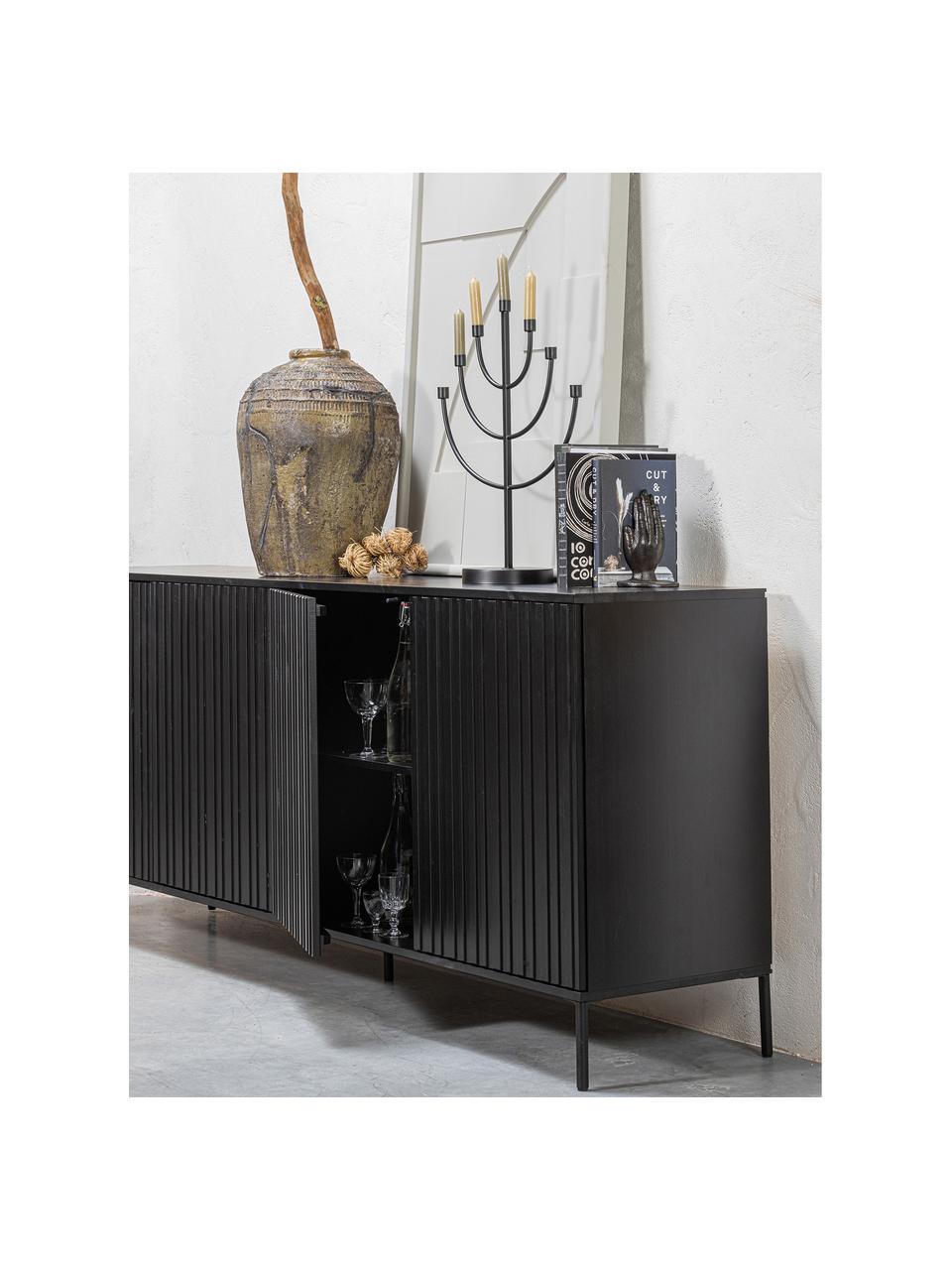 Komoda z borovicového dreva so 4 dvierkami Avourio, Borovicové drevo, Š 200 x V 85 cm