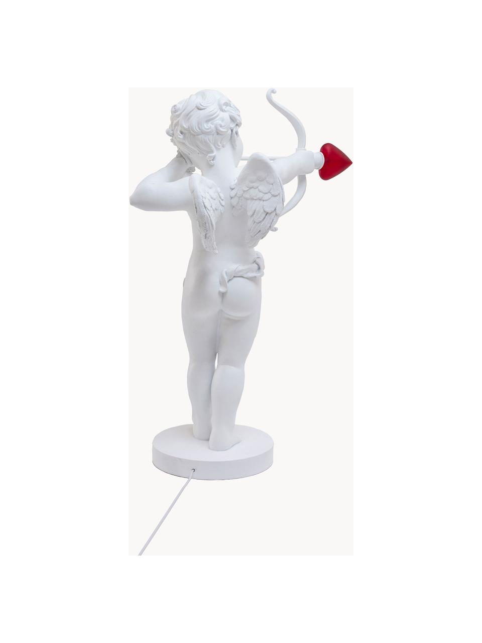 Große dimmbare Tischlampe Cupido, Kunststoff, Weiß, Rot, B 50 x H 63 cm