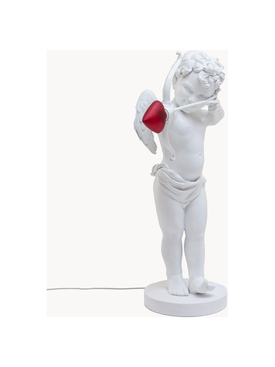 Lámpara de mesa grande regulable Cupido, Plástico, Blanco, rojo, An 50 x Al 63 cm