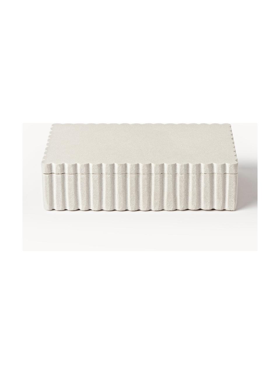 Aufbewahrungsbox Rita mit geriffeltem Rand, Sandstein, Off White, B 20 x T 12 cm