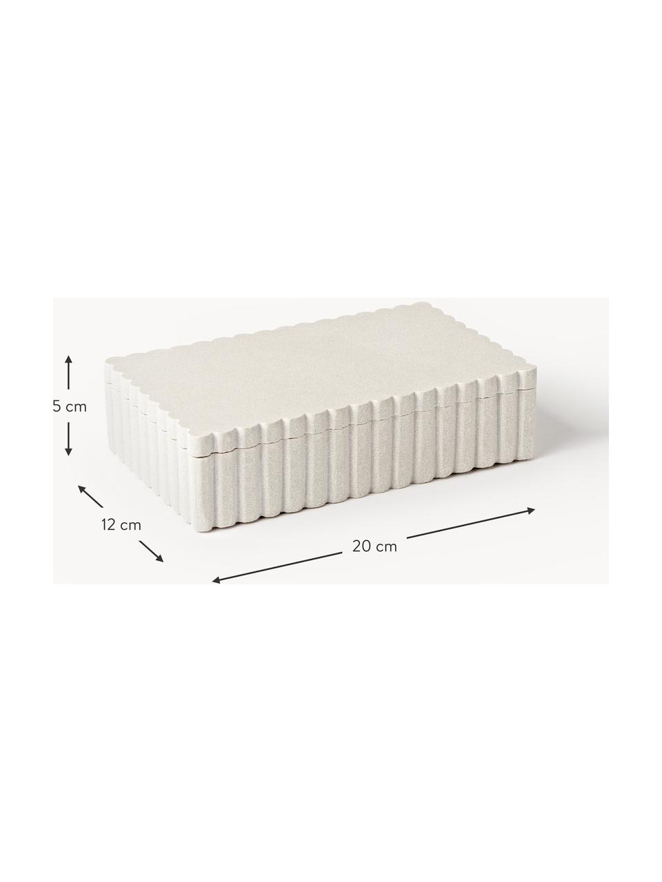 Skladovací box s žebrovaným okrajem Rita, Pískovec, Tlumeně bílá, Š 20 cm, V 5 cm