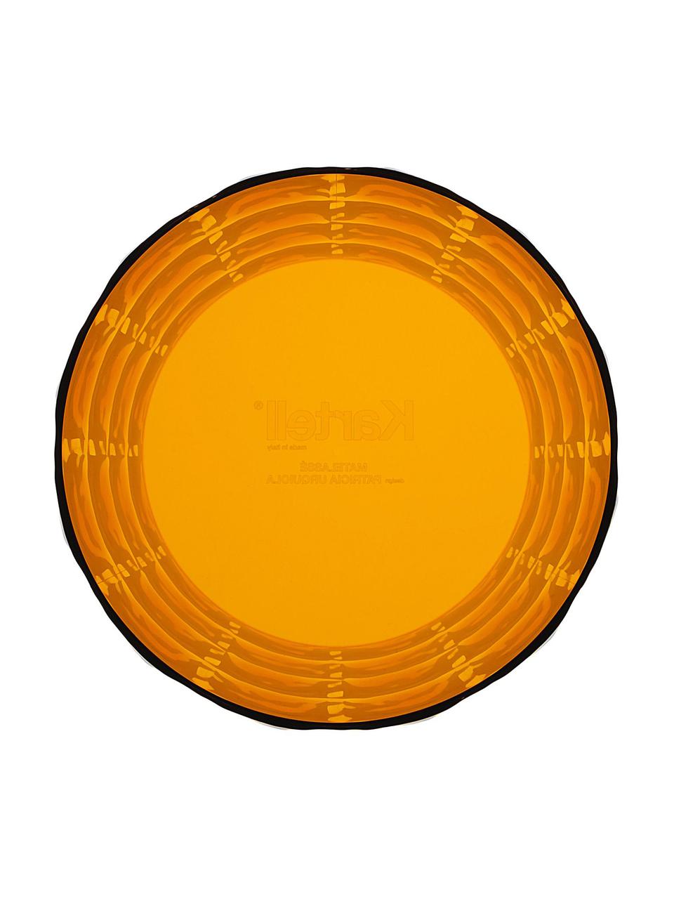 Vaso grande Matelasse, Vetro acrilico, Arancione trasparente, Ø 23 x Alt. 30 cm