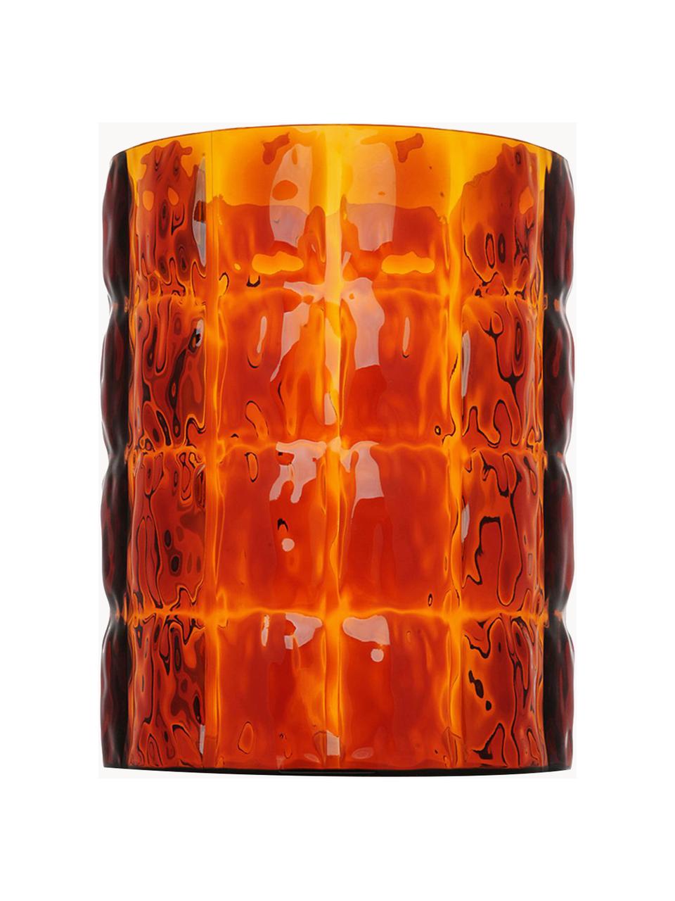 Vaso grande Matelasse, Vetro acrilico, Arancione trasparente, Ø 23 x Alt. 30 cm
