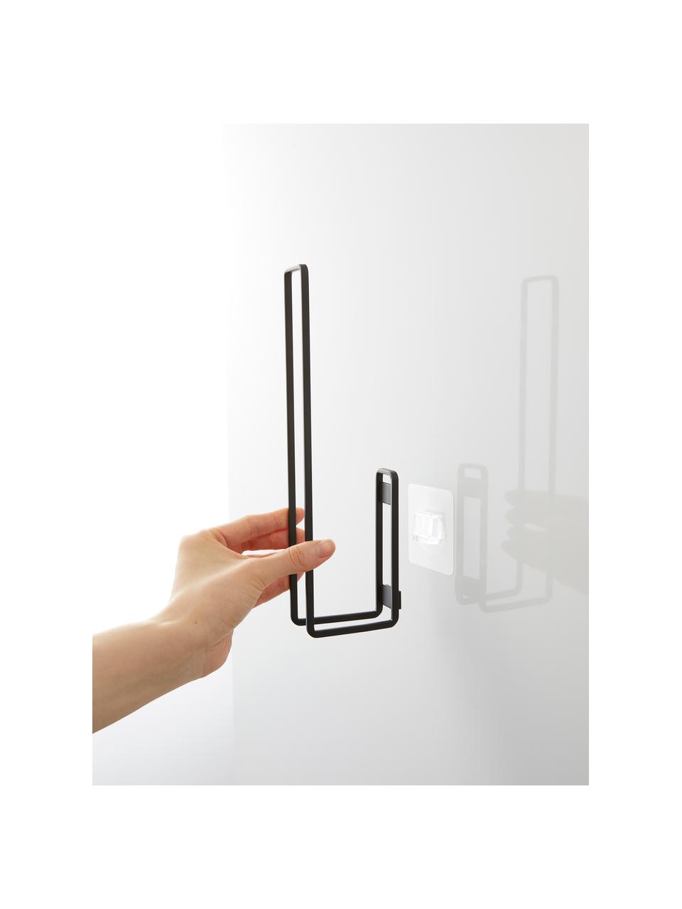 Wand-Porte-rouleaux WC mural Tower, Noir, mat, larg. 4 x haut. 25 cm