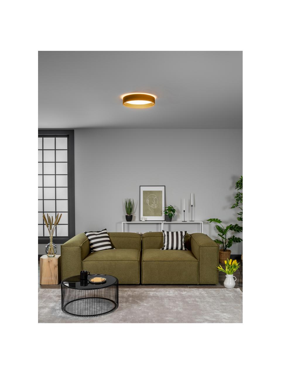 LED plafondlamp Mallory in Nougat, Diffuser: kunststof, Nougatkleurig, Ø 41 x H 10 cm