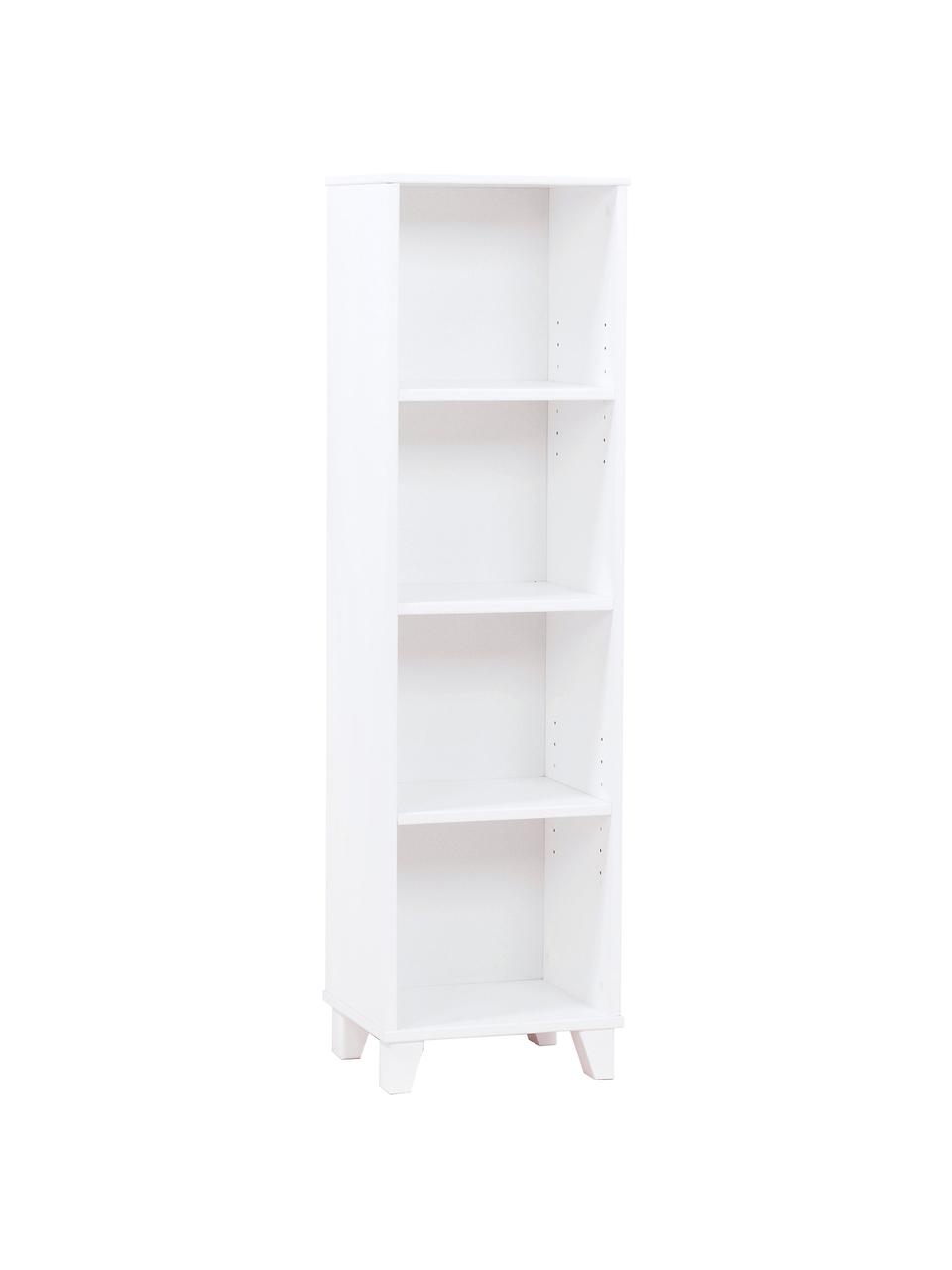 Regał z drewna sosnowego Marie, Lite drewno sosnowe z certyfikatem FSC, sklejka, Biały, S 36 x W 129 cm