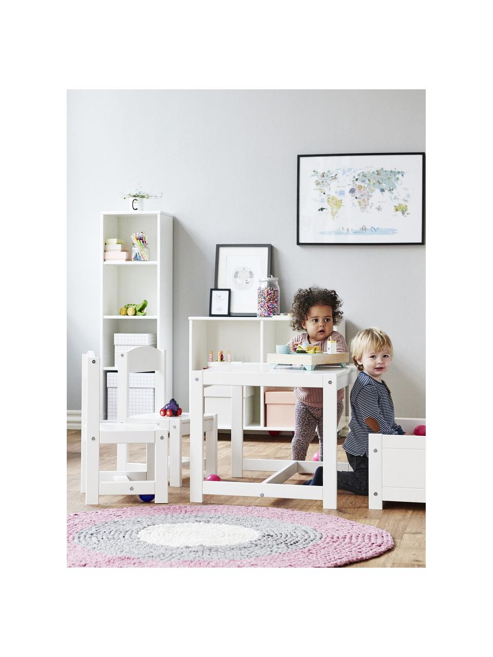 Étagère pour enfant en bois de pin Marie, Bois de pin massif, certifié FSC, contreplaqué, Blanc, larg. 36 x haut. 129 cm