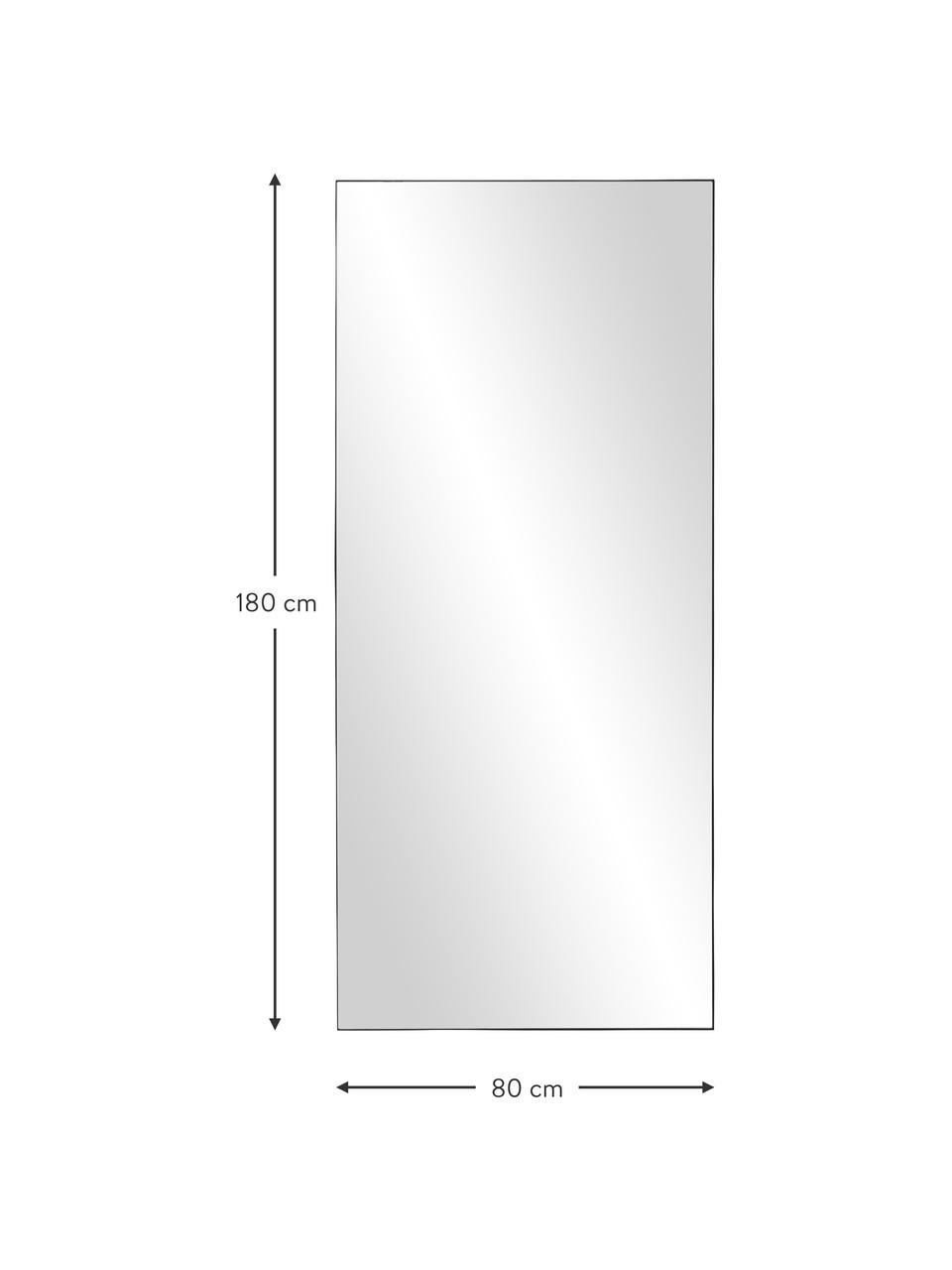 Espejo grande de cuerpo entero Cato, Parte trasera: tablero de fibras de dens, Espejo: cristal, Negro, An 80 x Al 180 cm