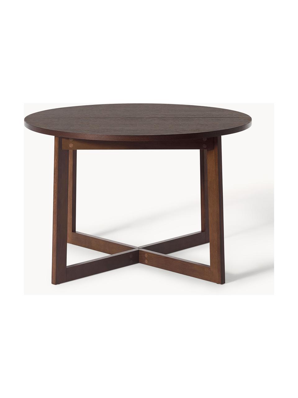 Table extensible Bennet, 115 - 215 x 75 cm, Bois de chêne, brun foncé laqué, larg. 115 - 215 x prof. 115 cm