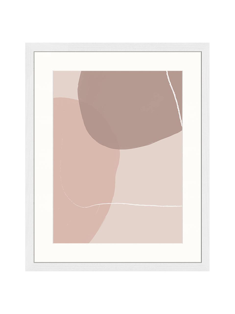 Stampa digitale incorniciata Abstract Pink, Immagine: stampa digitale su carta,, Cornice: legno, verniciato, Multicolore, Larg. 43 x Alt. 53 cm