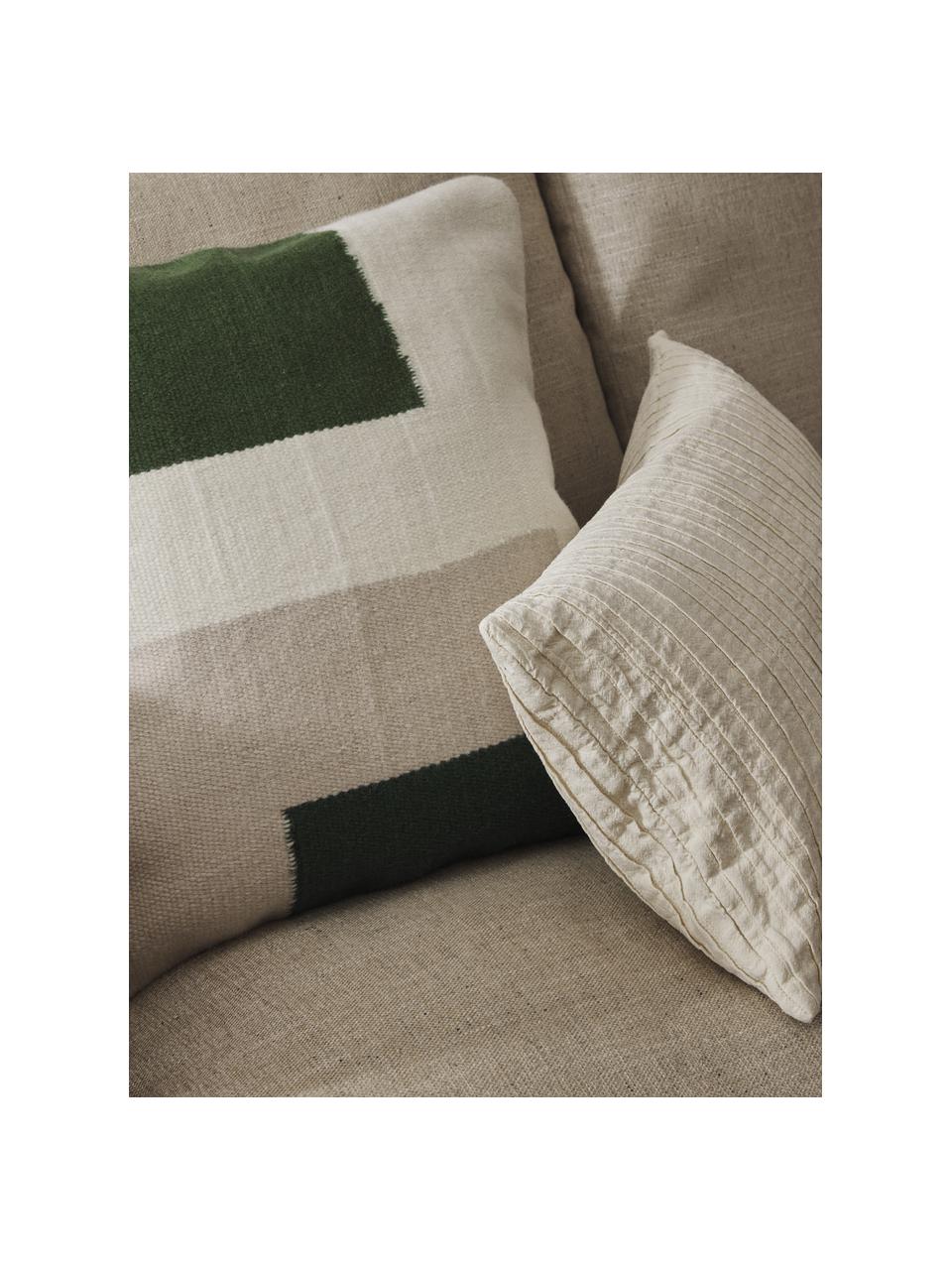 Plissierte Baumwoll-Kissenhülle Artemis, 99 % Baumwolle, 1 % Polyester, Cremeweiß, B 30 x L 50 cm