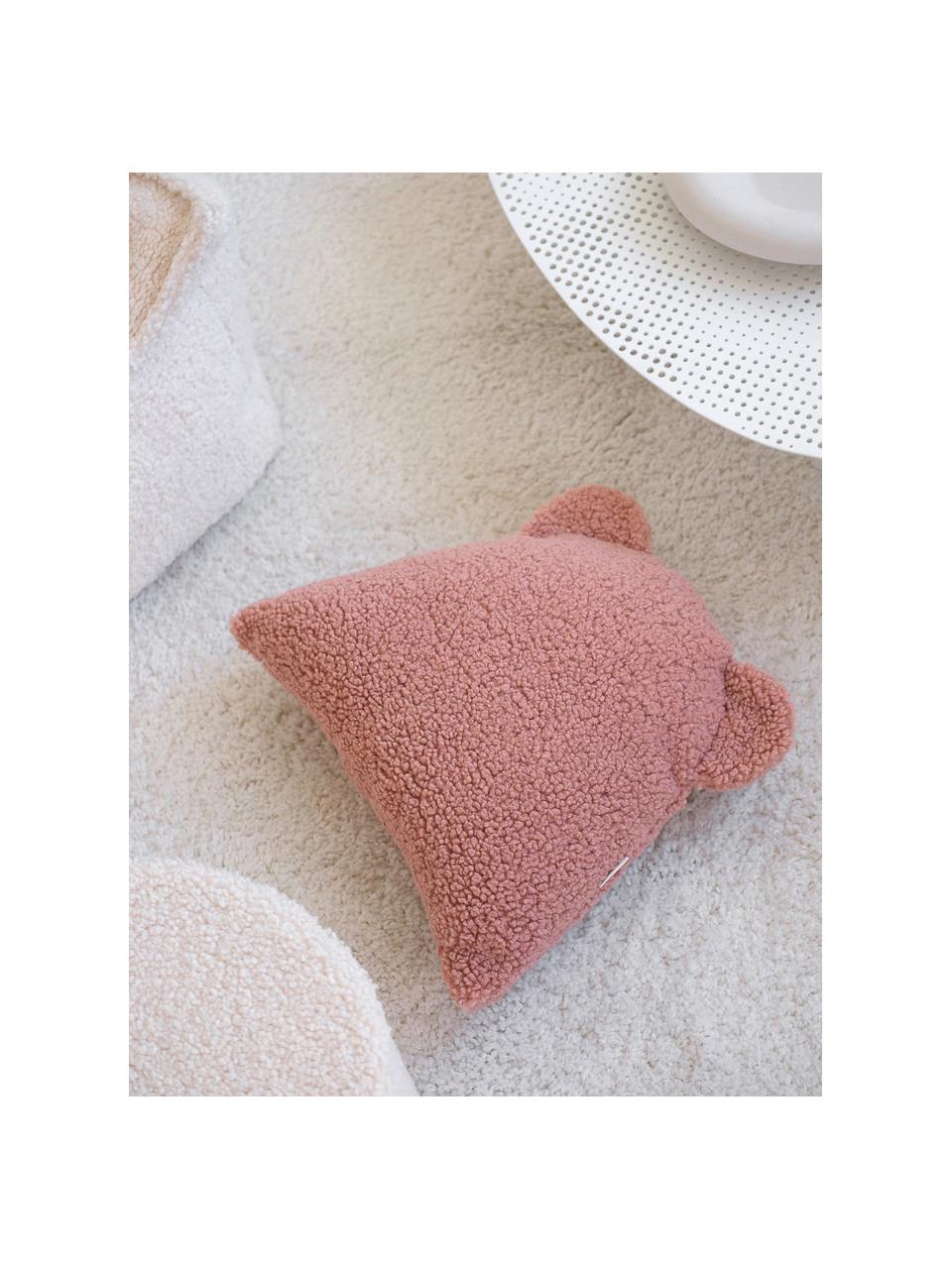 Coussin moelleux en peluche Bear, Rose pâle, larg. 37 x long. 40 cm