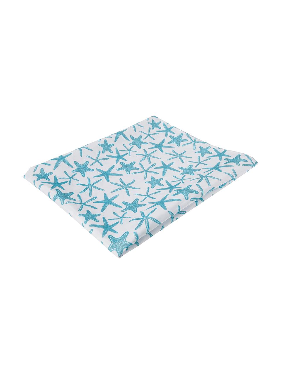 Waterafstotend tafelkleed Starbone, Polyester, Wit, blauw, Voor 6 - 8 personen (B 140 x L 240 cm)