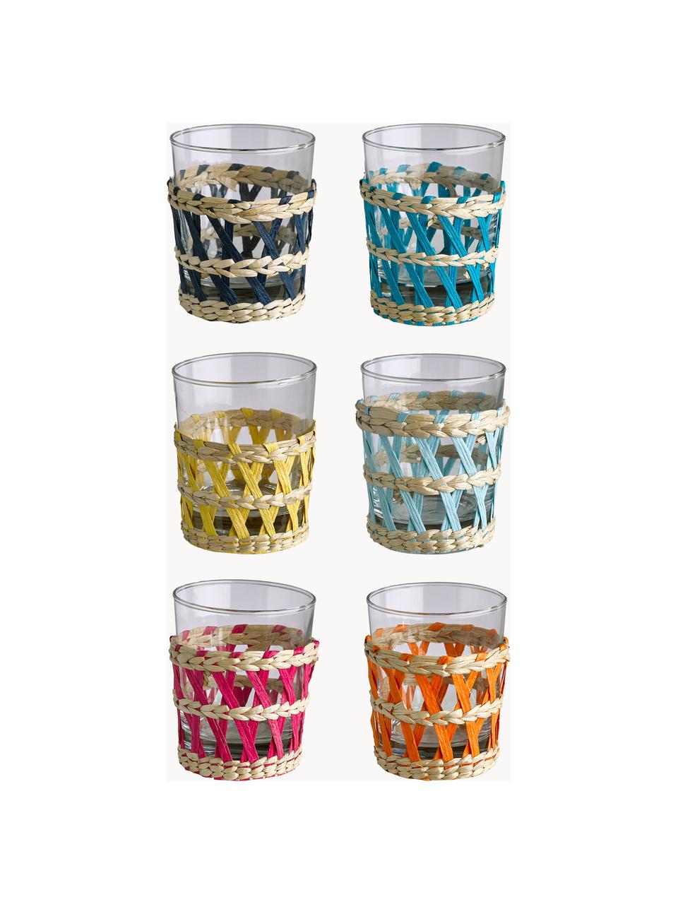 Set di 6 bicchieri Reed, Trasparente, multicolore, Ø 8 x Alt. 10 cm,  250 ml