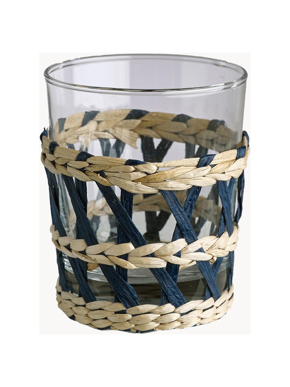 Wassergläser Reed, 6er-Set, Dekor: Stock, Transparent, Bunt, Ø 8 x H 10 cm, 250 ml
