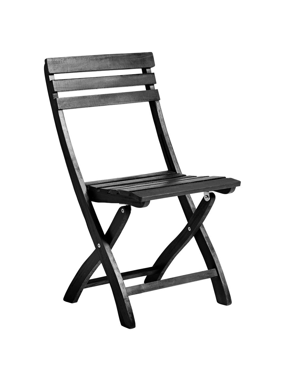 Chaises de jardin pliantes en bois Clarish, 2 pièces, Noir