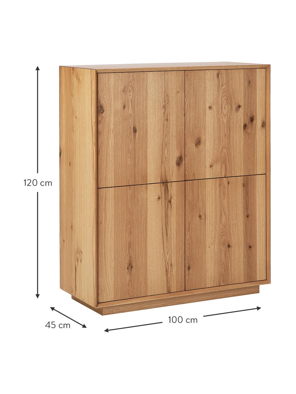 Komoda z fornirem z drewna jesionowego Noel, Płyta pilśniowa średniej gęstości (MDF) z fornirem jesionowym, Drewno naturalne, S 100 x W 120 cm