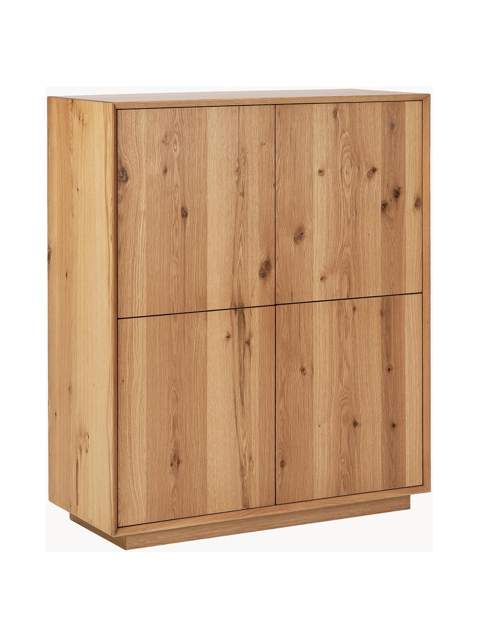 Dressoir Noel van essenhoutfineer, Vezelplaat met gemiddelde dichtheid (MDF) met essenfineer, Hout, B 100 cm x H 120 cm