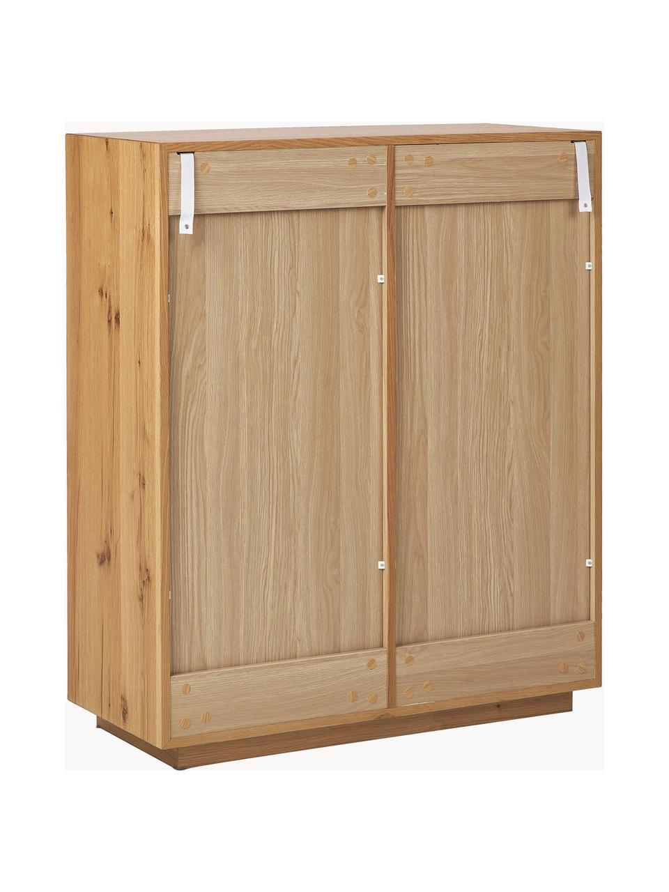 Highboard Noel aus Eschenholzfurnier, Mitteldichteholzfaserplatte (MDF) mit Eschenholzfurnier, Helles Holz, B 100 x H 120 cm