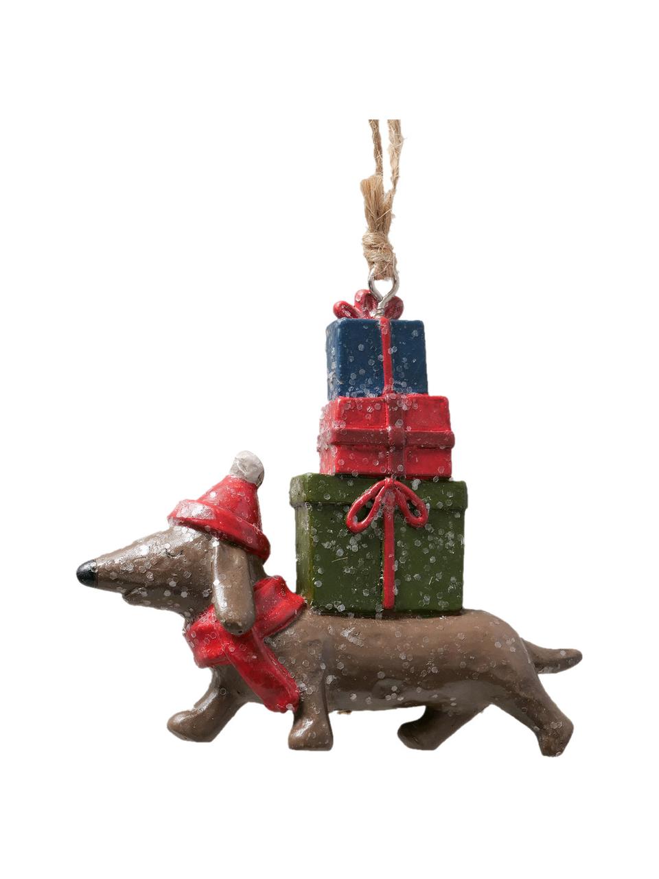 Adornos navideños Waldi, 2 uds., Plástico, Marrón, verde, rojo, An 10 x Al 9 cm