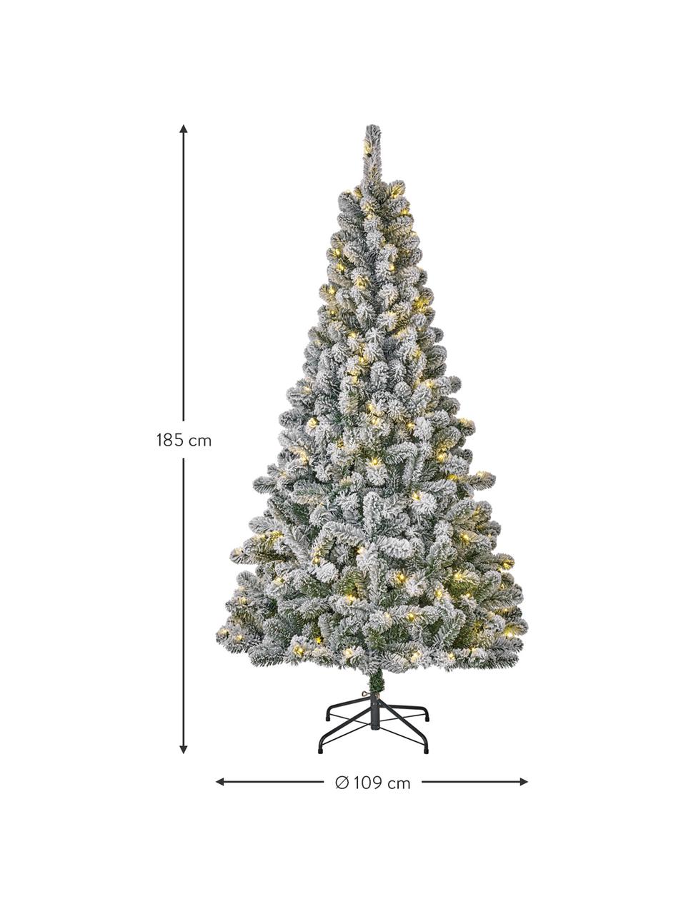 Sapin de Noël artificiel Millington à LED, en différentes tailles, Vert, enneigé, Ø 86 x haut. 155 cm