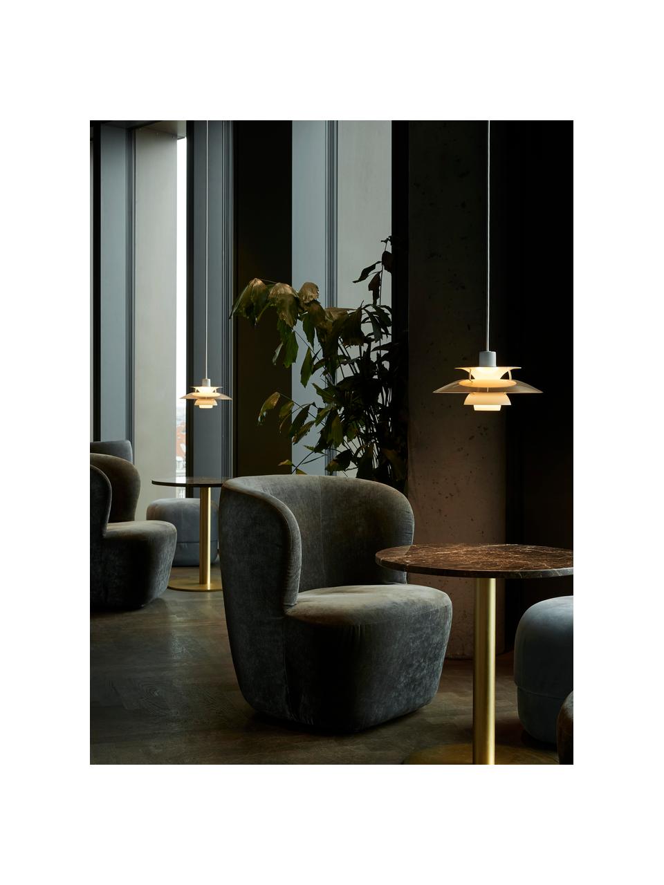 Hanglamp PH 5 Mini, Lampenkap: gecoat metaal, Wit, goudkleurig, Ø 30 x H 16 cm