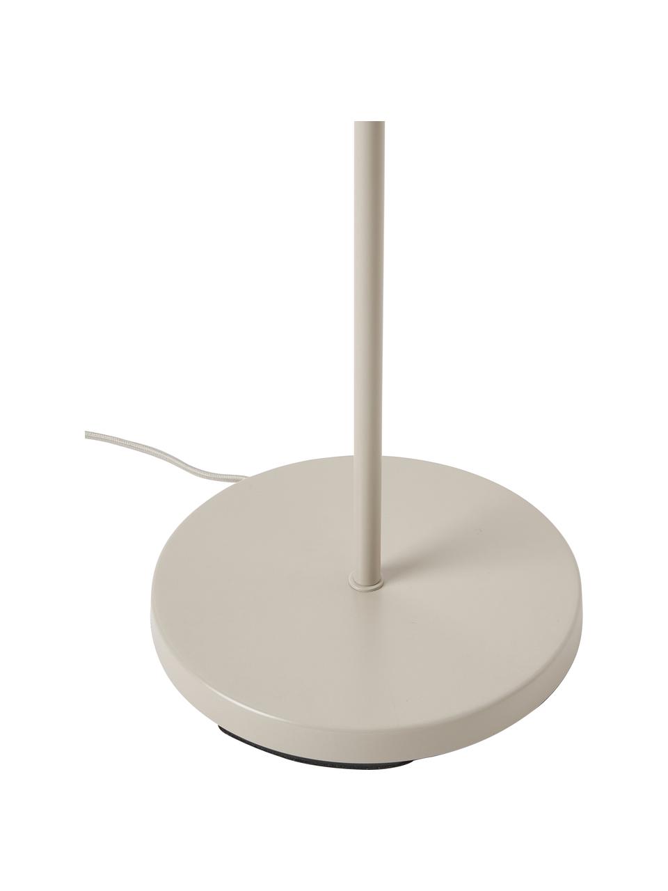 Lámpara de pie de lino Lucina, Pantalla: lino, Estructura: metal, Cable: cubierto en tela, Beige, Ø 45 x Al 152 cm