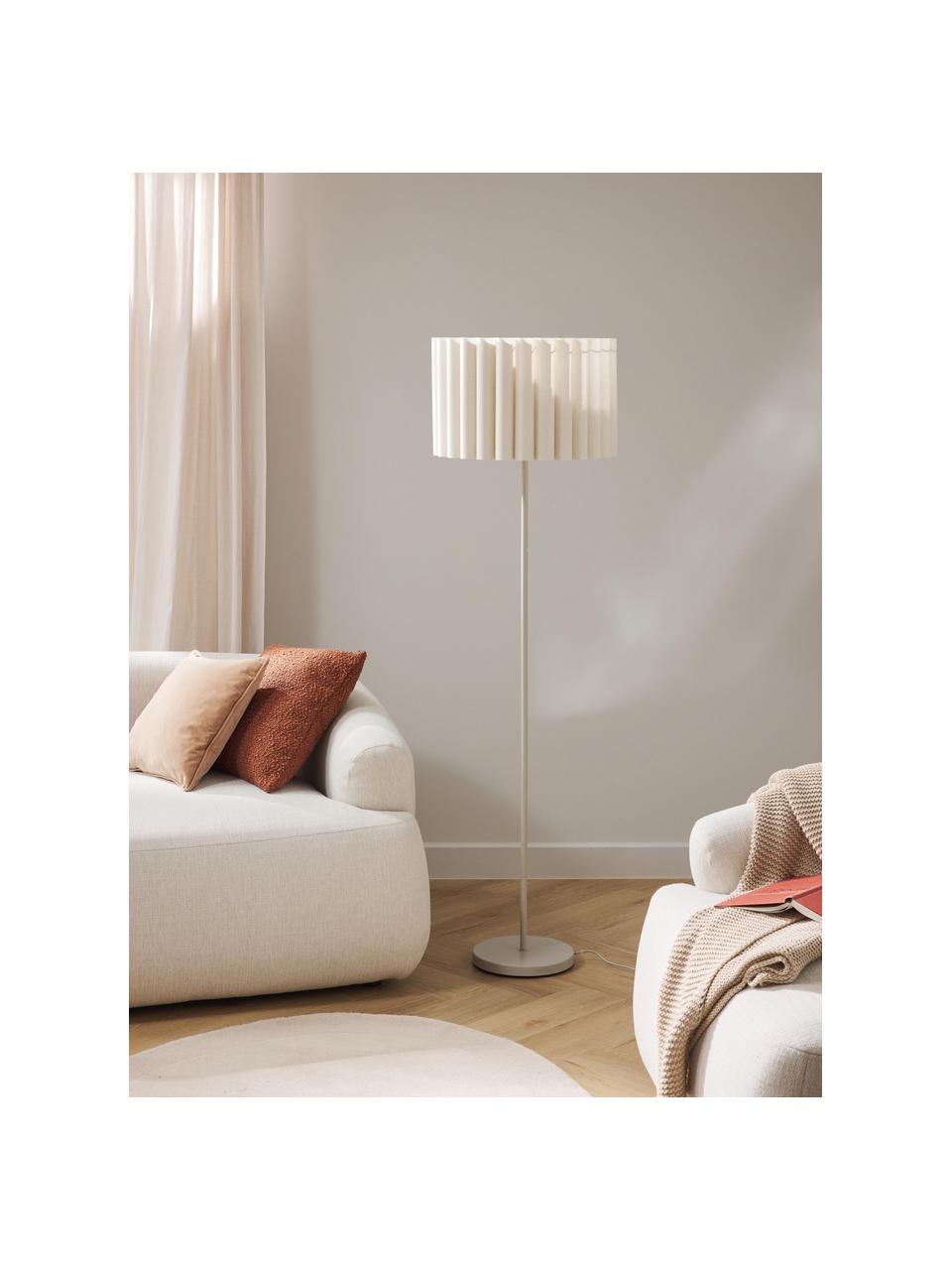 Stojacia lampa z ľanu Lucina, Svetlobéžová, V 152 cm