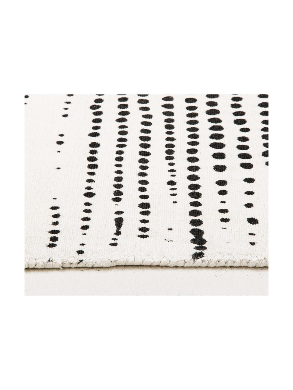 Ręcznie tkany dywan z wiskozy Lila, Kremowy, czarny, S 200 x D 300 cm