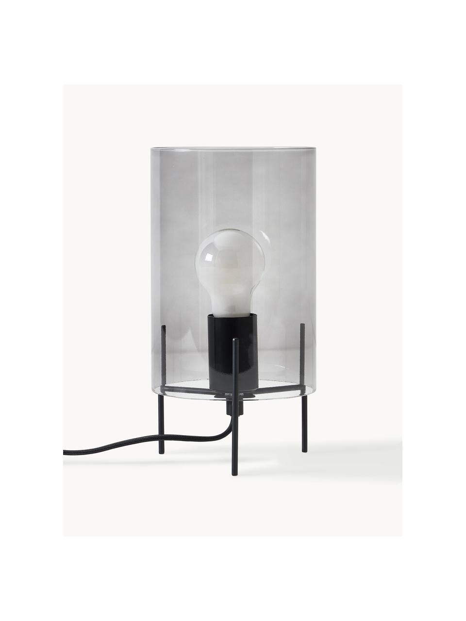 Petite lampe à poser en verre teinté Laurel, Transparent, noir, Ø 14 x haut. 28 cm