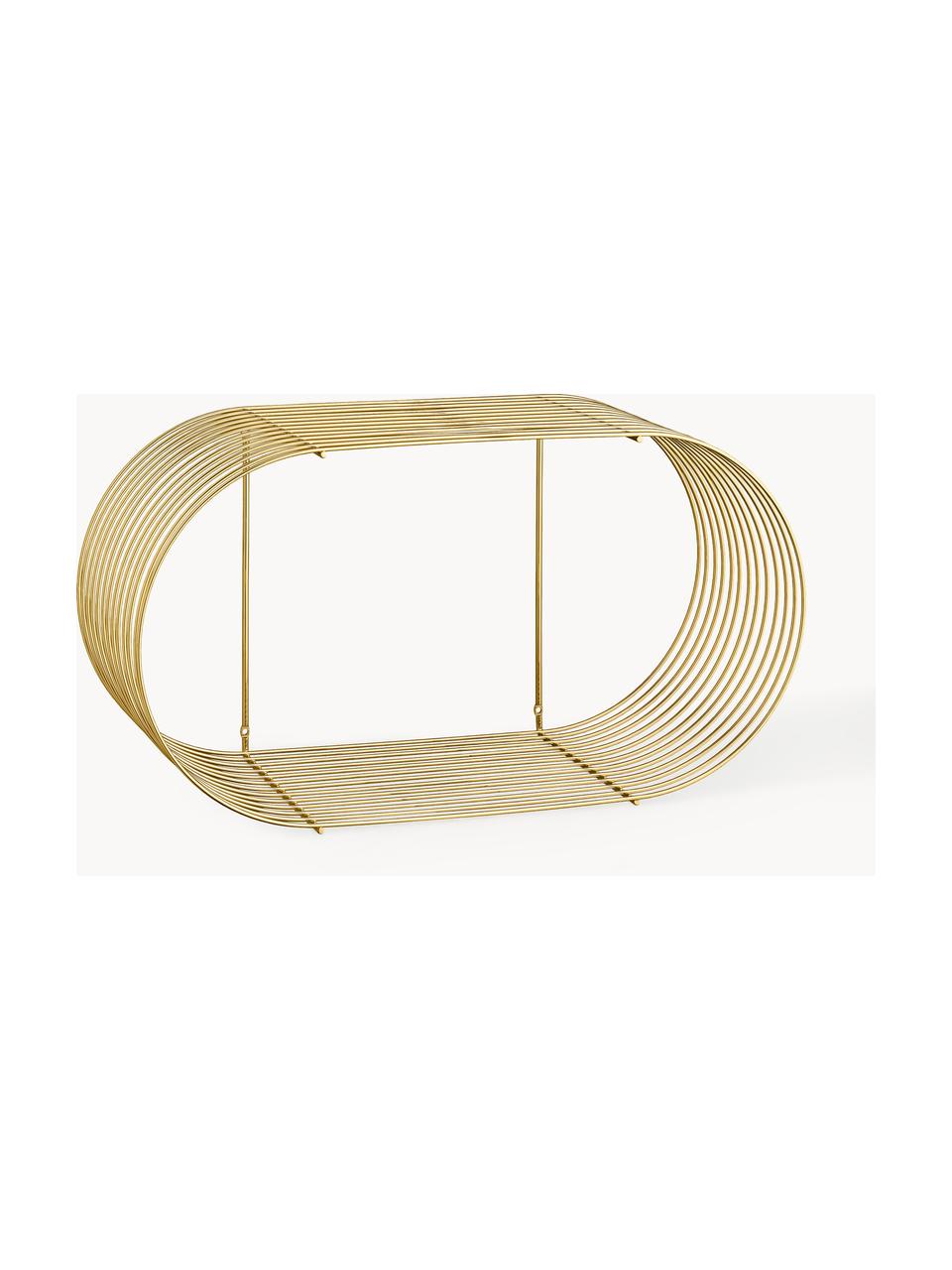 Estante de pared de metal Curva, 33 cm, Metal recubierto, Dorado, An 61 x Al 33 cm