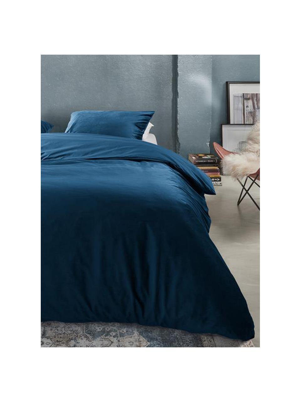 Zamatová posteľná bielizeň Tender, Modrá