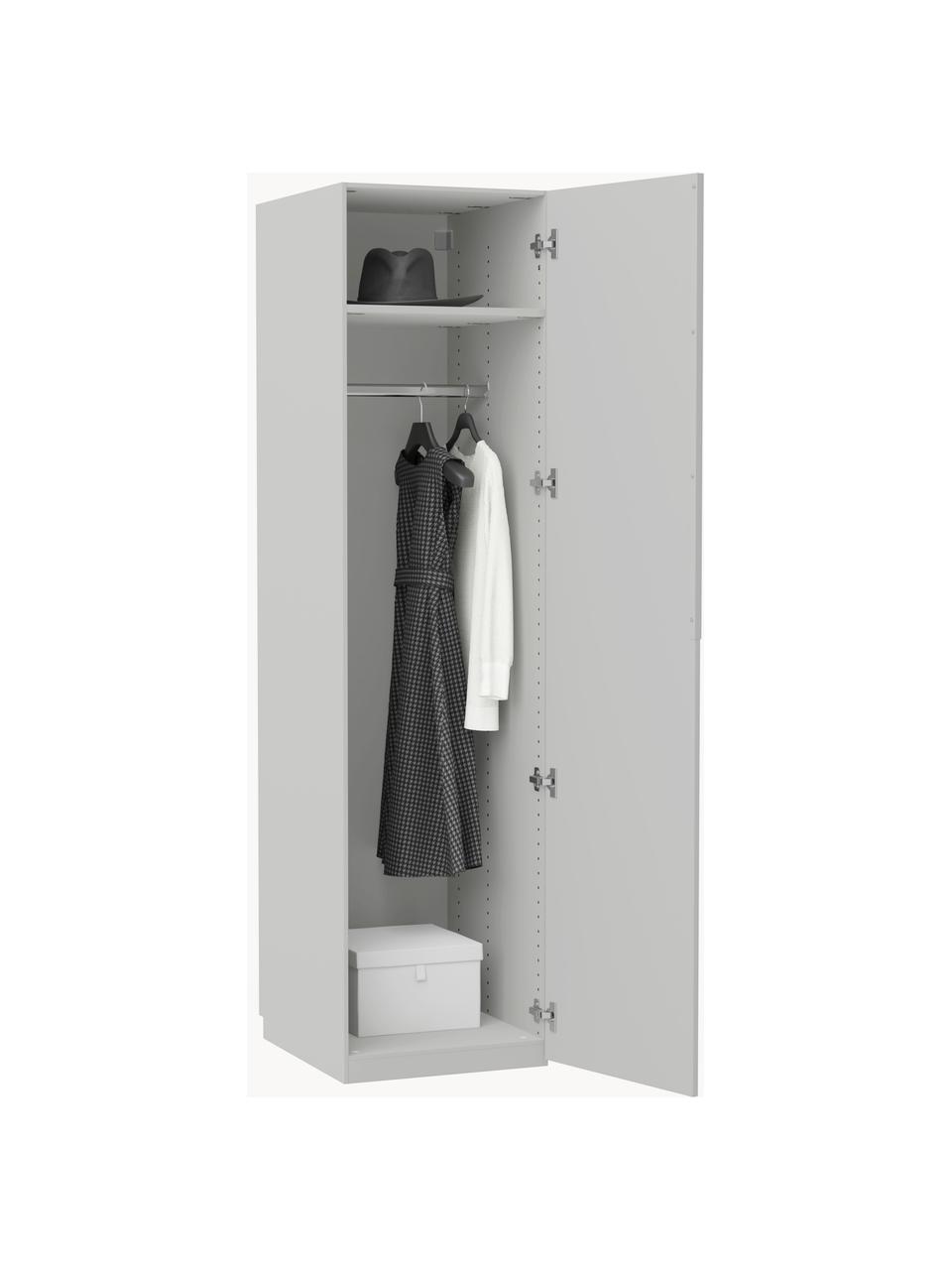 Armario modular Leon, 1 puerta (50 cm), diferentes variantes, Estructura: tablero aglomerado revest, Gris claro, Interior Basic (An 50 x Al 200 cm)