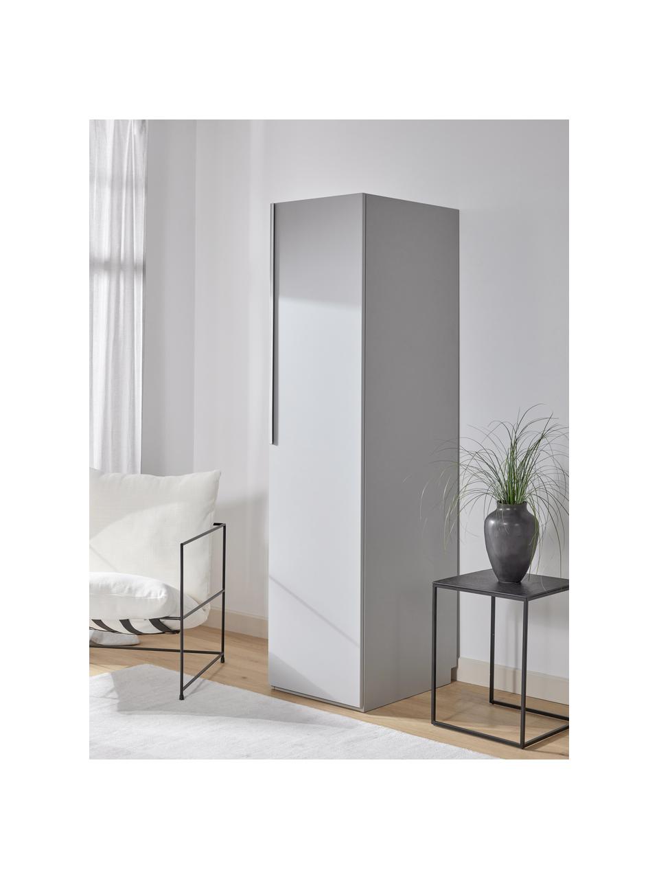 Armario modular Leon, 1 puerta (50 cm), diferentes variantes, Estructura: tablero aglomerado revest, Gris claro, Interior Basic (An 50 x Al 200 cm)