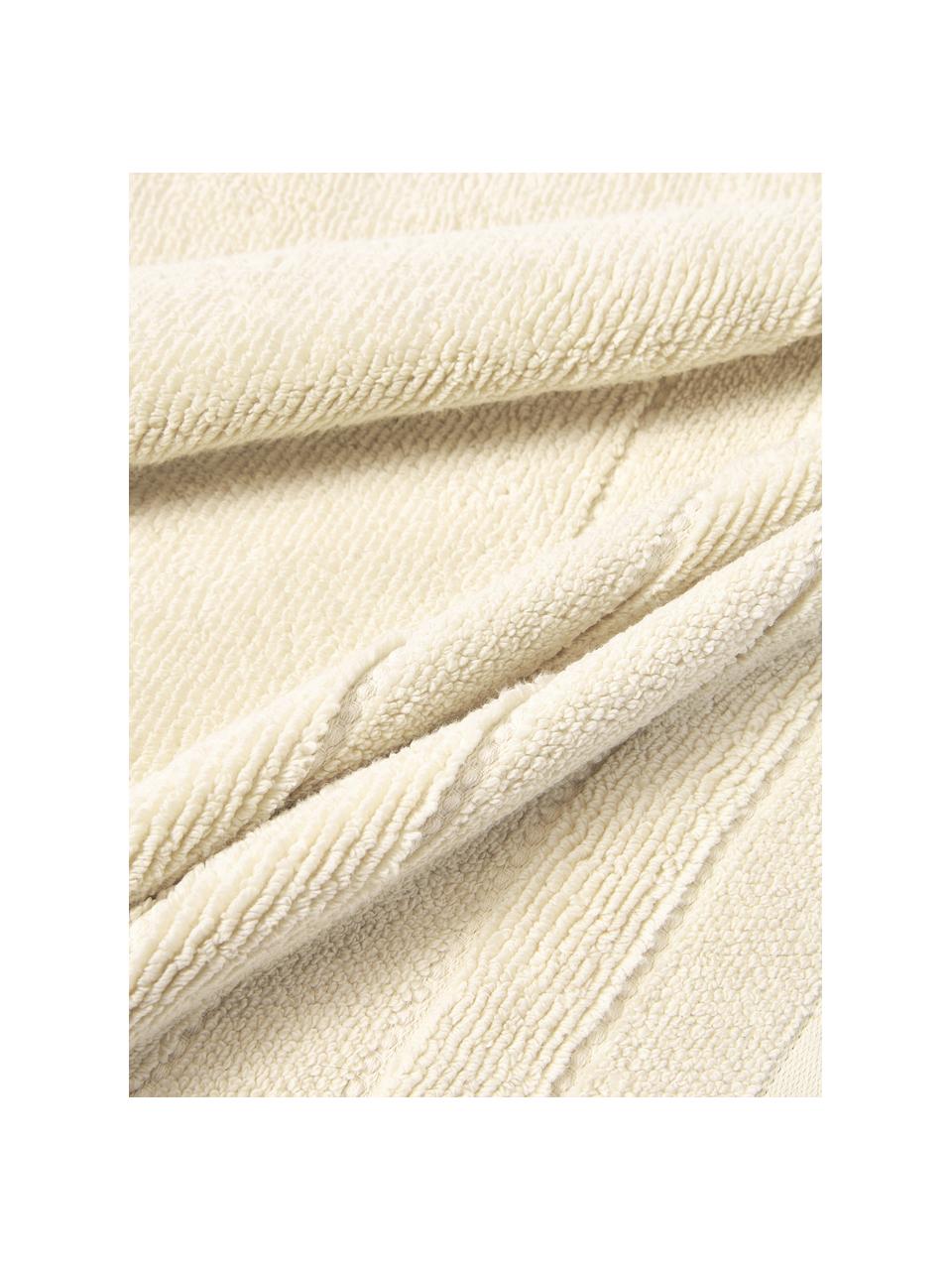 Asciugamano in diverse misure con bordo rigato Luxe, 100% cotone
Qualità pesante, 600 g/m²

Il materiale utilizzato in questo prodotto è testato per le sostanze nocive e certificato secondo lo STANDARD 100 by OEKO-TEX®, 8135CIT, CITEVE., Bianco latte, Telo bagno, Larg. 70 x Lung. 140 cm