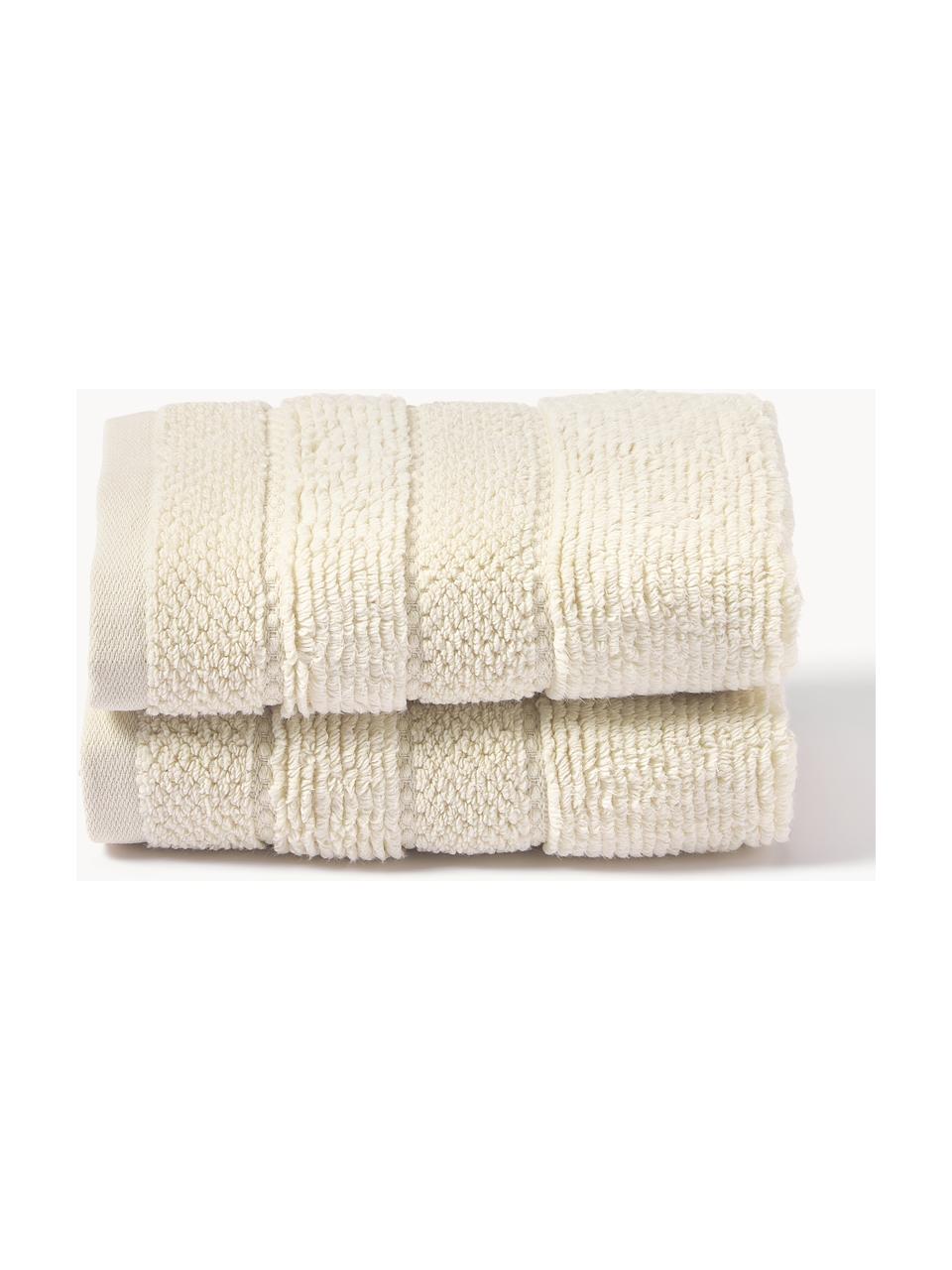 Asciugamano in diverse misure con bordo rigato Luxe, 100% cotone
Qualità pesante, 600 g/m²

Il materiale utilizzato in questo prodotto è testato per le sostanze nocive e certificato secondo lo STANDARD 100 by OEKO-TEX®, 8135CIT, CITEVE., Bianco latte, Telo bagno, Larg. 70 x Lung. 140 cm