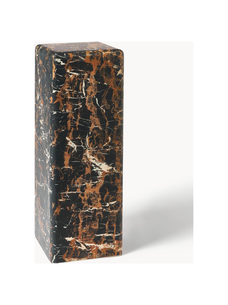 Columna decorativa en aspecto mármol Look, Poliresina cubierta con lámina de melamina, Marrón oscuro aspecto mármol, An 33 x Al 91 cm