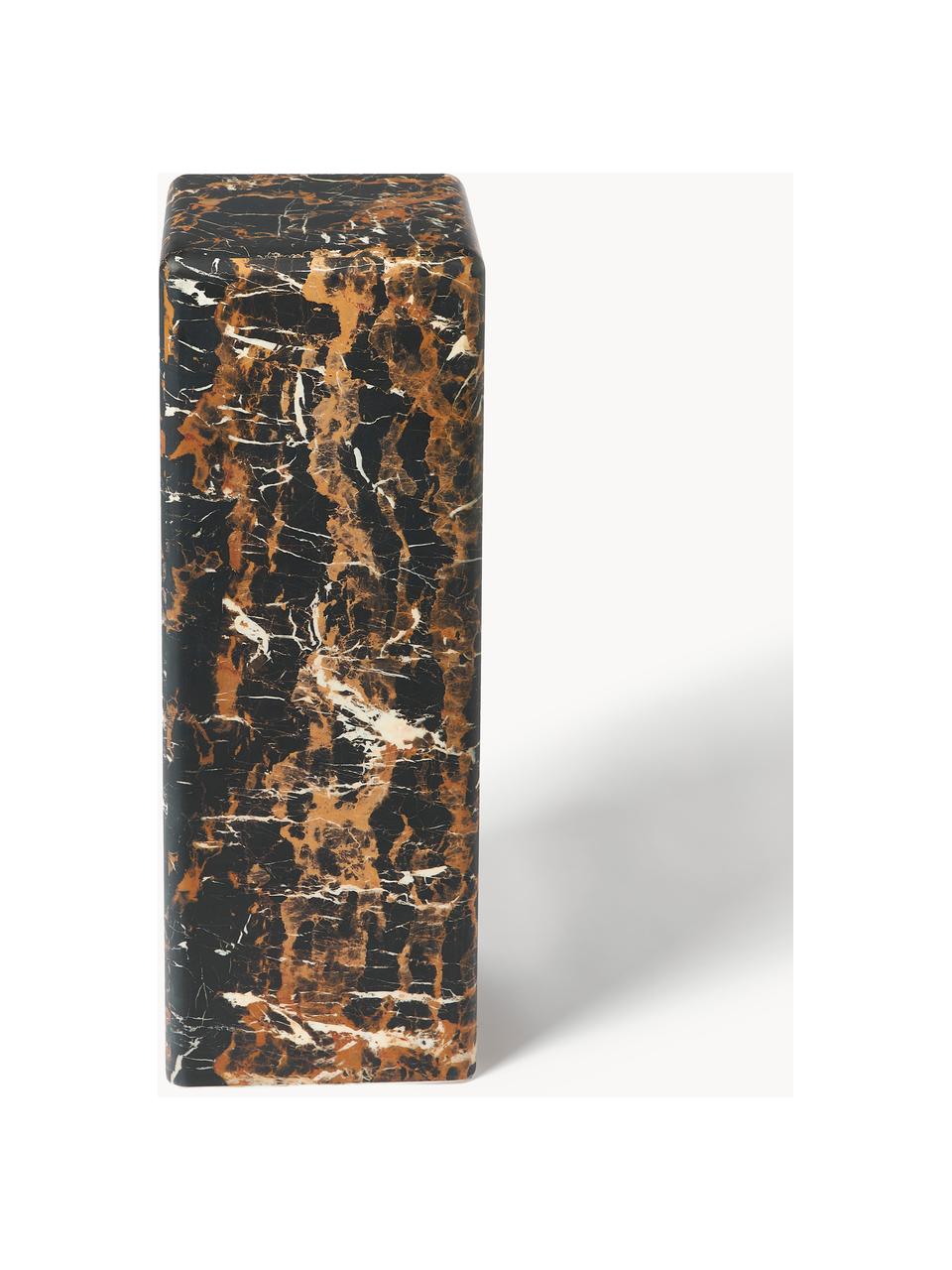 Columna decorativa en aspecto mármol Look, Poliresina cubierta con lámina de melamina, Marrón oscuro aspecto mármol, An 33 x Al 91 cm