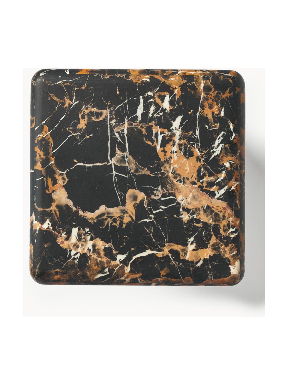 Columna decorativa en aspecto mármol Look, Poliresina cubierta con lámina de melamina, Marrón oscuro aspecto mármol, An 33 x Al 91 cm
