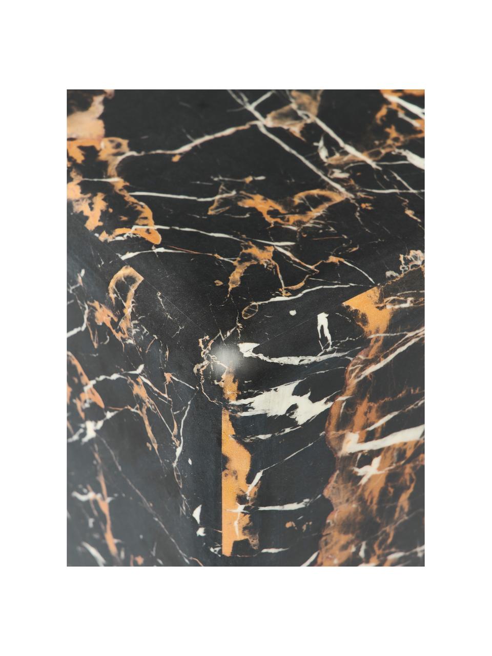 Columna decorativa en aspecto mármol Look, Poliresina cubierta con lámina de melamina, Marrón oscuro aspecto mármol, An 33 x Al 91 cm