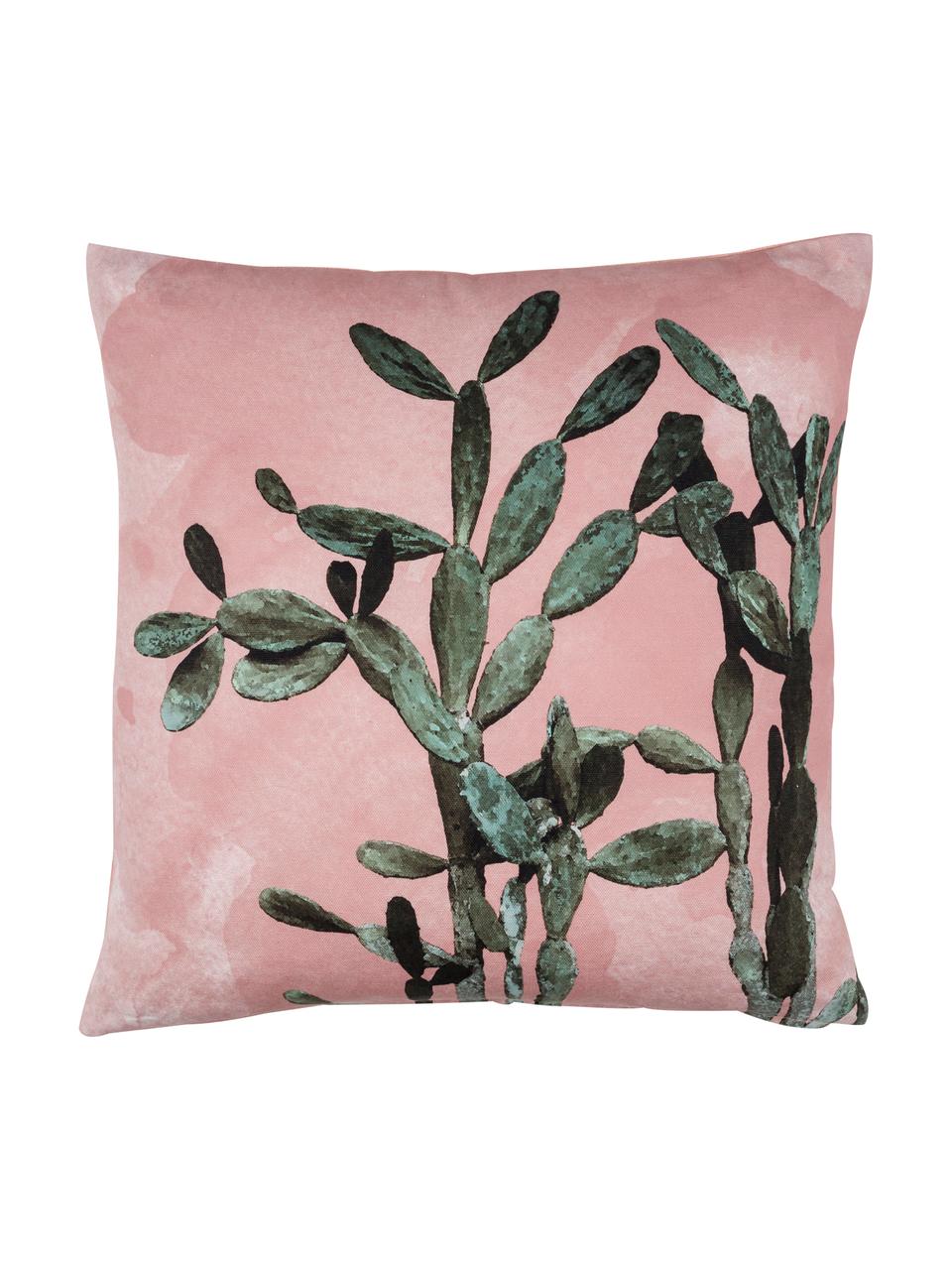 Kussenhoes Montezuma met cactusprint, 100% katoen, Roze, groen, 50 x 50 cm