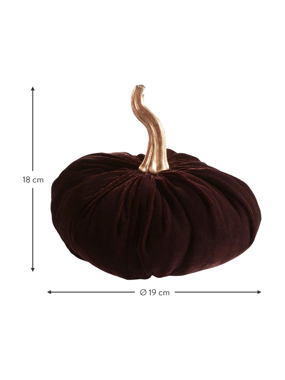 Calabaza decorativa de terciopelo Pumpis, 15% poliresina, 35% acrílico, 25% poliéster, 25% relleno de arena de cuarzo, Marrón, Ø 19 x Al 18