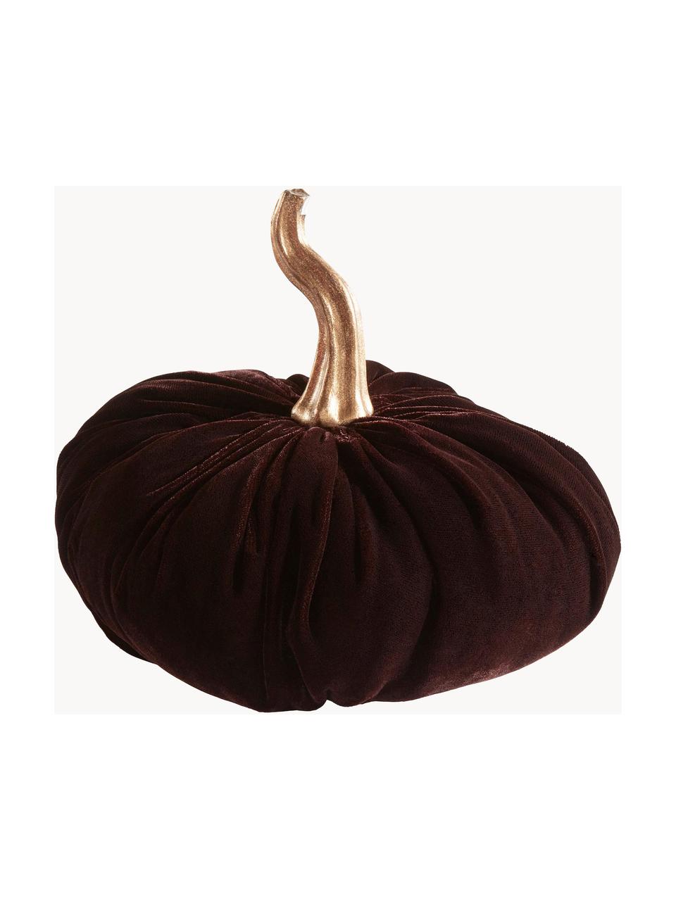 Calabaza decorativa de terciopelo Pumpis, 15% poliresina, 35% acrílico, 25% poliéster, 25% relleno de arena de cuarzo, Marrón, Ø 19 x Al 18 cm