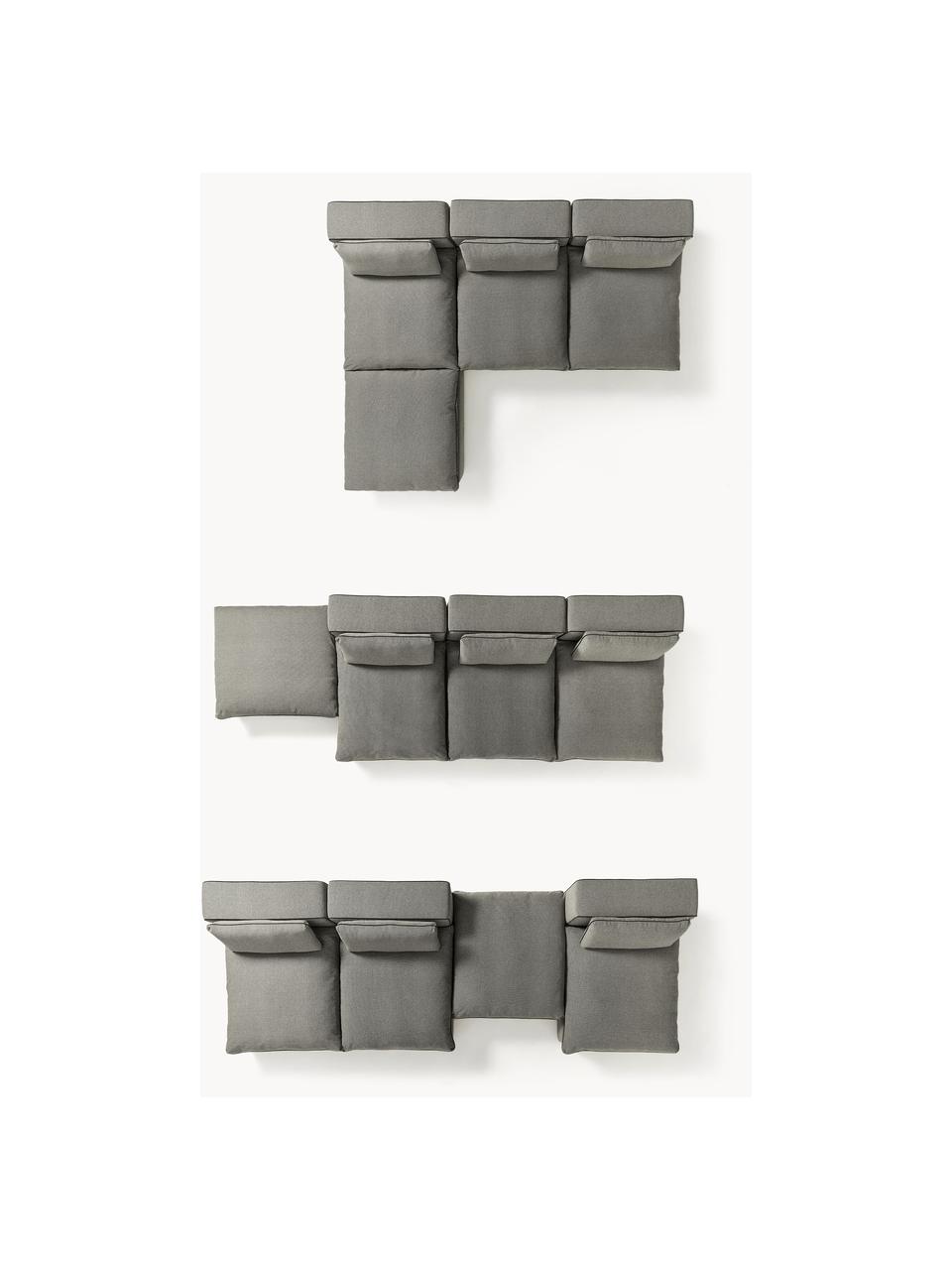 Canapé d'angle modulable XL avec pouf Felix, Tissu anthracite, larg. 300 x prof. 250 cm