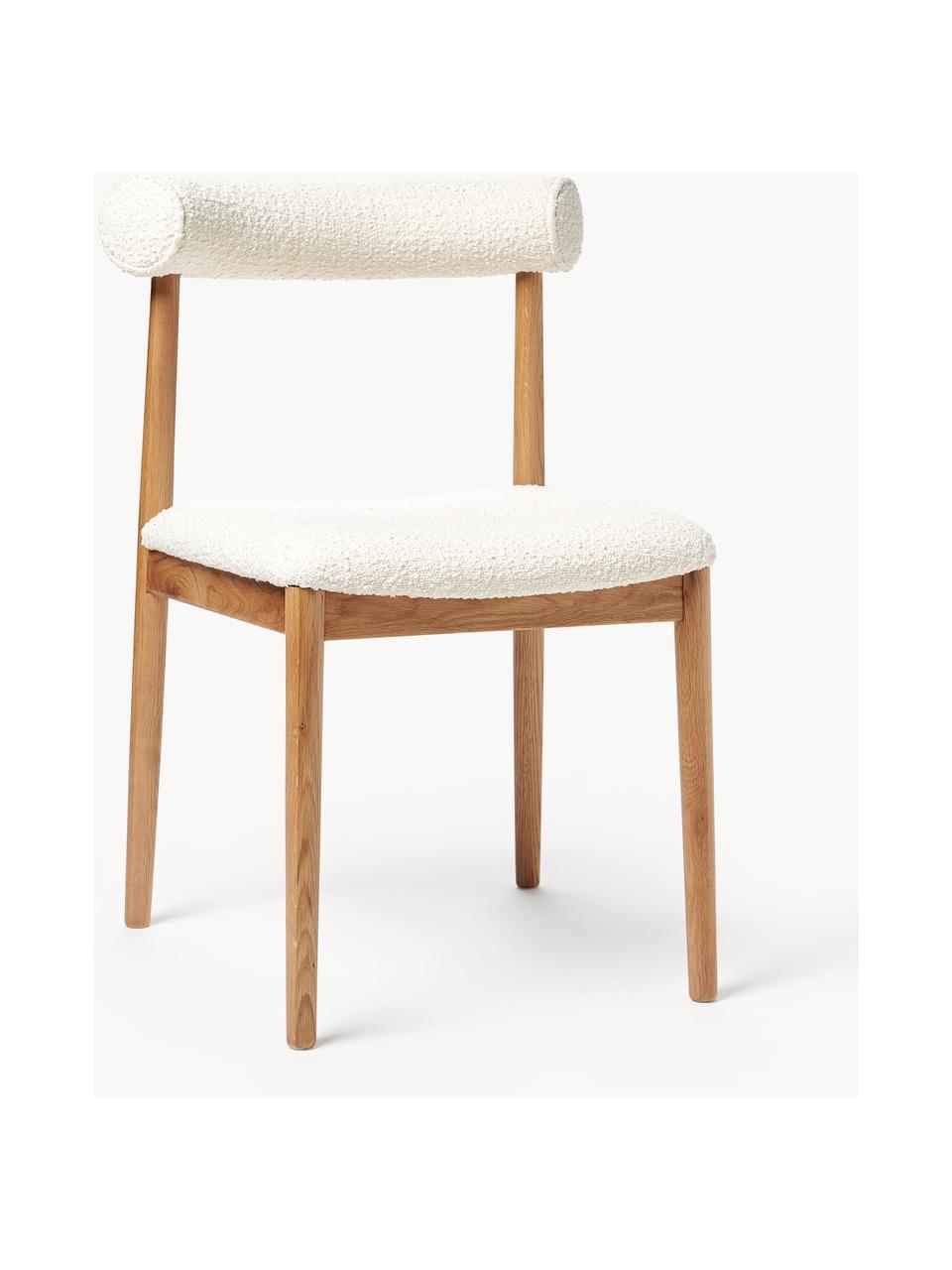 Bouclé čalouněná židle Cleo, Bílá, Š 57 cm, V 56 cm