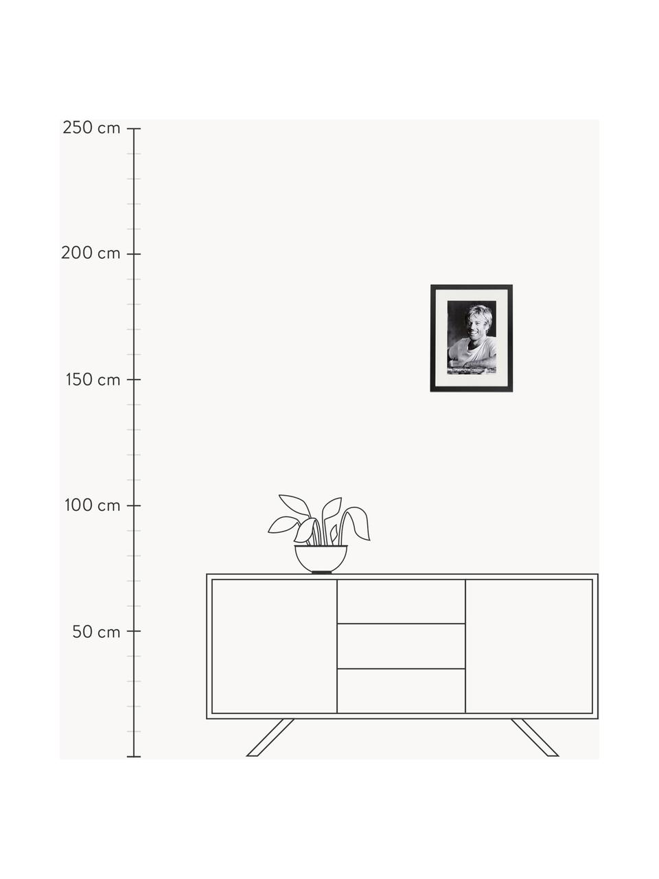 Gerahmter Digitaldruck Robert Redford, Bild: Digitaldruck auf Papier, , Rahmen: Holz, lackiert, Front: Plexiglas, Schwarz, Weiß, B 33 x H 43 cm