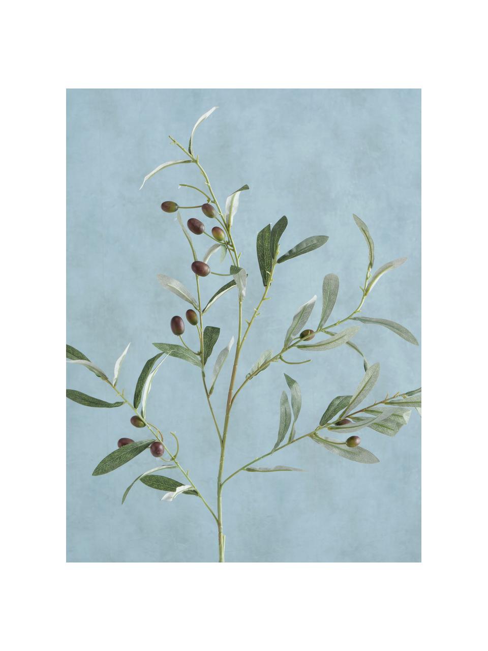 Flor artificial artesanal Olives Garden, Plástico, Verde, An 17 x Al 77 cm