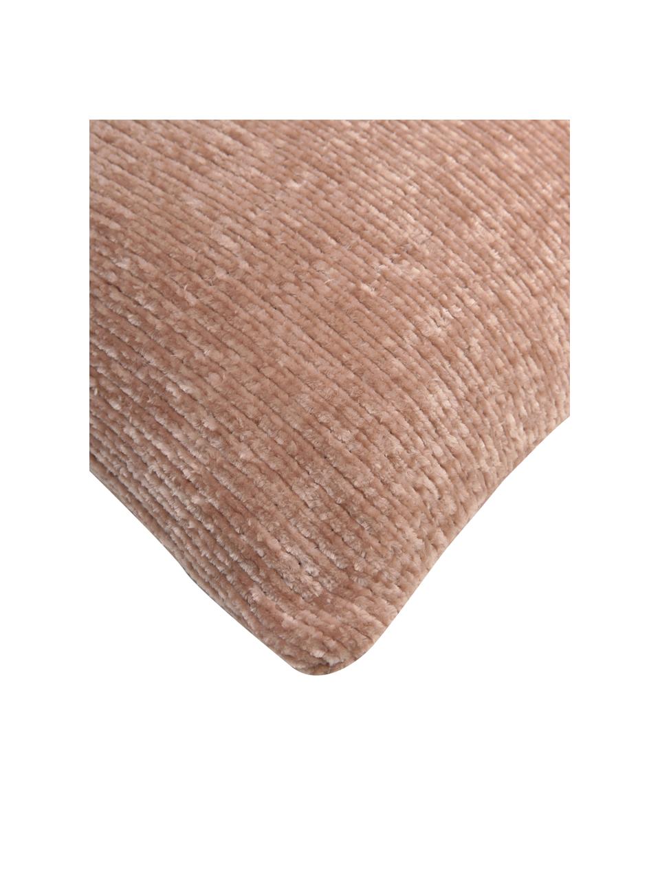 Federa arredo morbida in ciniglia rosa cipria Beckett, 100% poliestere, Rosa cipria, Larg. 45 x Lung. 45 cm