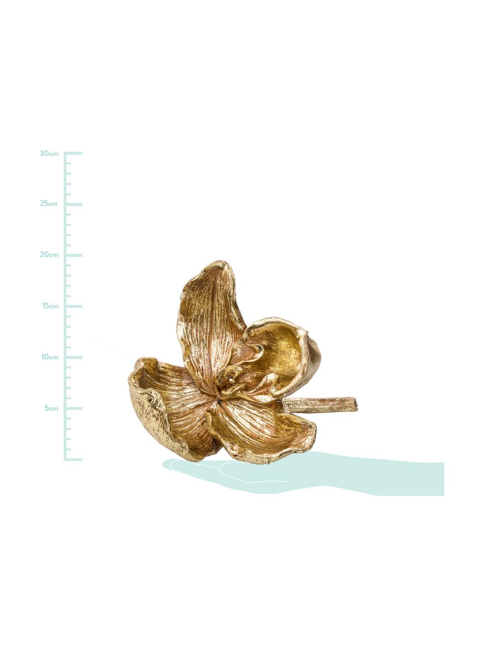 Pieza decorativa Flower, Poliresina, Dorado, An 14 x Al 20 cm