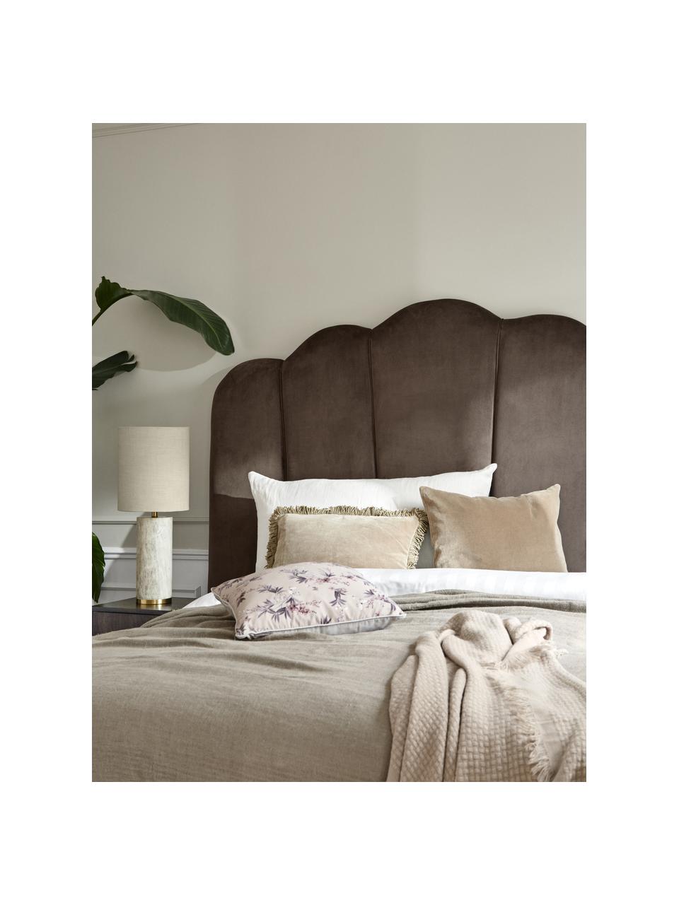 Tête de lit rembourrée velours Monroe, Velours (polyester), Velours brun, larg. 180 x haut. 130 cm